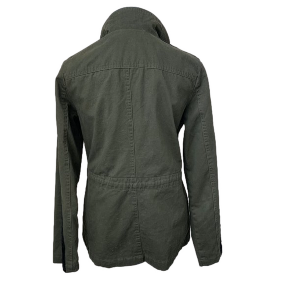 Altar'd State Green Cargo Jacket, full zip, mock neck, sinch waist w/tie & snaps - Picture 6 of 14